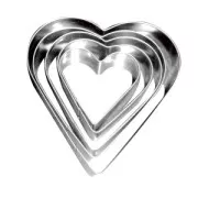 Set of mini metal cutters heart x5