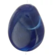 Flat irregular bead 25x20 mm in opaque resin - Marbled navy blue x1