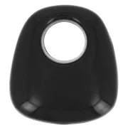 23x21mm Opaque resin trapeze pendant - Black x1