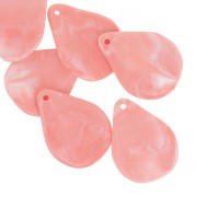 23mm curved flower petals in resin - Marbled coral x6|raw }}