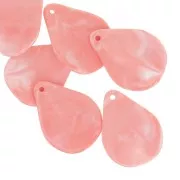 23mm curved flower petals in resin - Marbled coral x6