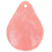 23mm curved flower petals in resin - Marbled coral x6