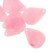 23mm curved flower petals in resin - Dark pink marbled x6|raw }}