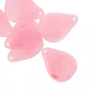 Pendants - Charms - 23mm curved flower petals in resin - Dark pink marbled x6 23mm curved flower petals in resin - Dark pink marbled x6