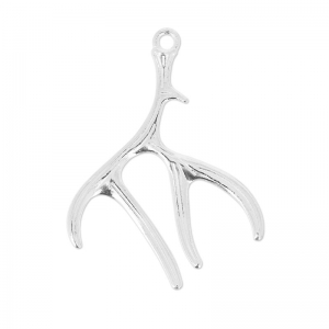 Deer antlers pendant 52 mm golden tone x1