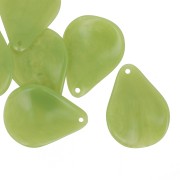 23mm curved flower petals in resin - Avocado green x6|raw }}