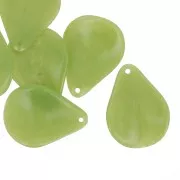 23mm curved flower petals in resin - Avocado green x6