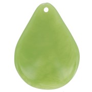 23mm curved flower petals in resin - Avocado green x6