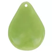23mm curved flower petals in resin - Avocado green x6