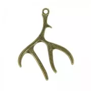 Deer antlers pendant 52 mm bronze x1