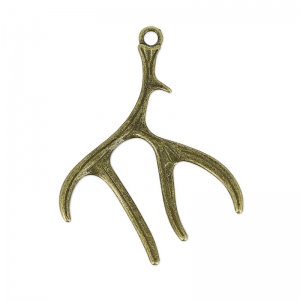 Deer antlers pendant 52 mm bronze x1