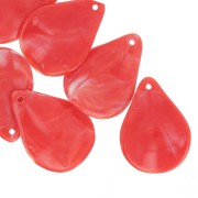23mm curved flower petals in resin - Grenadine marbled x6|raw }}