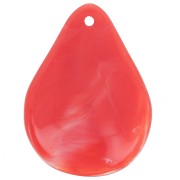 23mm curved flower petals in resin - Grenadine marbled x6