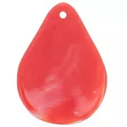 23mm curved flower petals in resin - Grenadine marbled x6