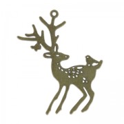 Deer & bird pendant 58 mm bronze x1