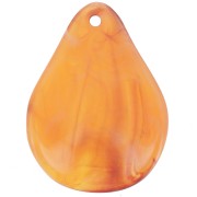 23mm curved flower petals in resin - Apricot marbled x6