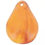 23mm curved flower petals in resin - Apricot marbled x6