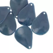 23mm curved flower petals in resin - Peacock blue x6