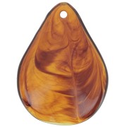 23mm curved flower petals in resin - Marbled amber x6