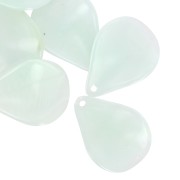 23mm curved flower petals in resin - Blue frosted marbled x6|raw }}