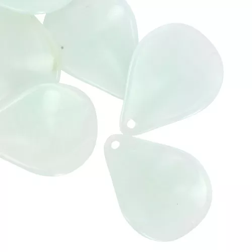 23mm curved flower petals in resin - Blue frosted marbled x6