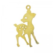 Fawn pendant 28 mm golden tone x1|raw }}