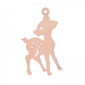 Fawn pendant 28 mm golden rose tone x1