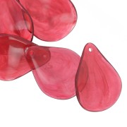 23mm curved flower petals in resin - Marbled garnet x6|raw }}