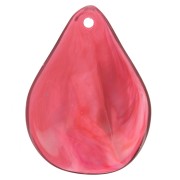 23mm curved flower petals in resin - Marbled garnet x6