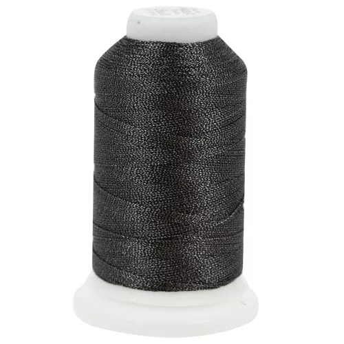 Liz metallic polyester yarn size 20 - Charcoal n°342 x192m