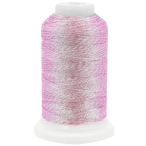 Liz metallic polyester yarn size 20 - Icy Pink n°348 x192m