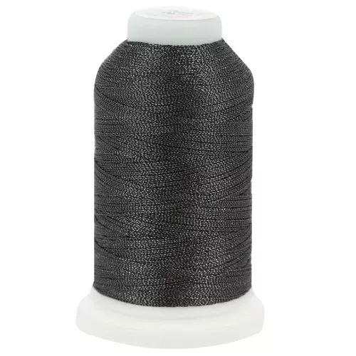 Liz metallic polyester yarn size 40 - Charcoal n°342 x265m