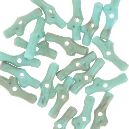 12x5mm Resin coral beads - Marbled Turquoise x10