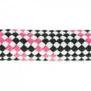 Braided cord 10 mm Black/White/Fuchsia x2.80m