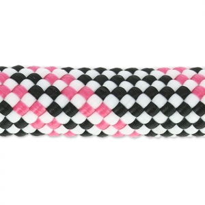 Braided cord 10 mm Black/White/Fuchsia x2.80m