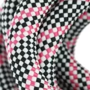 Braided cord 10 mm Black/White/Fuchsia x2.80m