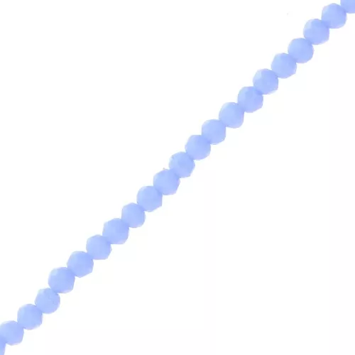3.5x3mm Rondelle beads faceted - round flattened - Opaque Light Blue x32cm