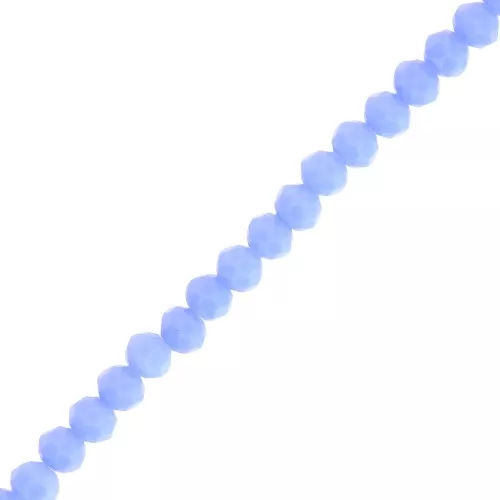 4.5x4mm Rondelle beads faceted - round flattened - Opaque Light Blue x42cm