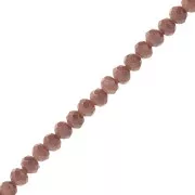 Brown - 4.5x4mm Rondelle beads faceted - round flattened - Opaque Brown x42cm 4.5x4mm Rondelle beads faceted - round flattened - Opaque Brown x42cm