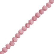 Faceted rondelle beads - flattened round, 4.5x mm - Opaque Light Brown x38 cm