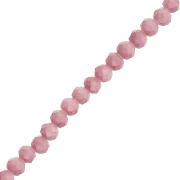 Faceted rondelle beads - flattened round, 4.5x mm - Opaque Light Brown x38 cm
