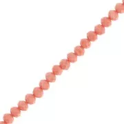 Faceted rondelle beads - flattened round, 4.5x4 mm - Opaque Orange, 40 cm