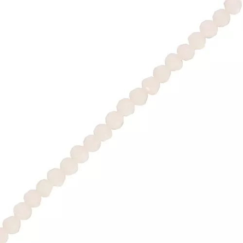 3x2.5mm Rondelle beads faceted - round flattened - Opaque Ivory x45cm