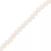 Perles rondelles facettées - rondes aplaties 4x3.5 mm - Opaque Ivoire x41cm