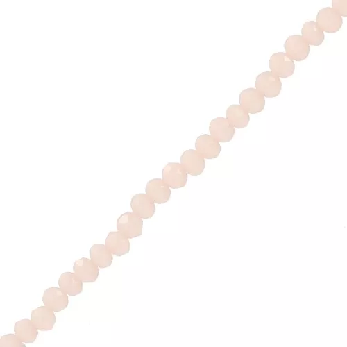 3.5x3mm Rondelle beads faceted - round flattened - Opaque Light Beige x32cm