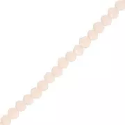 Perles rondelles facettées - rondes aplaties 4x3.5 mm - Opaque Beige clair x40cm
