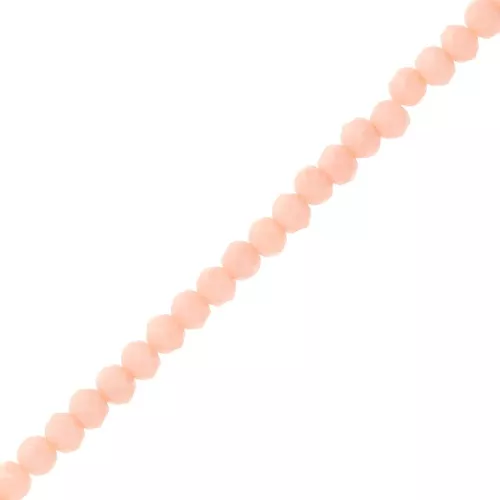 3.5x3mm Rondelle beads faceted - round flattened - Opaque Nude x36cm