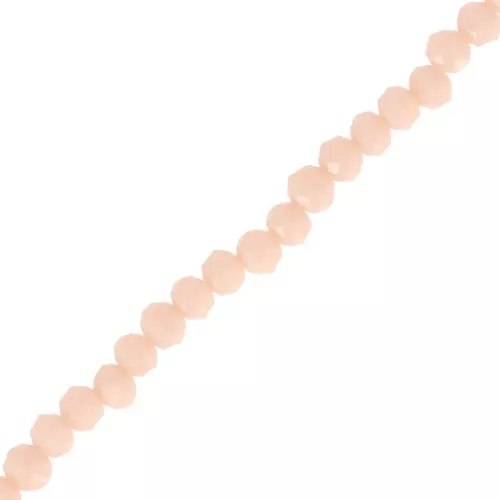 4x3.5mm Rondelle beads faceted - round flattened - Opaque Nude x41cm