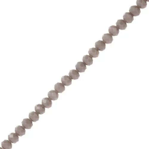 3.5x3mm Rondelle beads faceted - round flattened - Opaque Dark Grey x33cm
