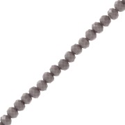 4x3.5mm Rondelle beads faceted - round flattened - Opaque Dark Grey x48cm|raw }}